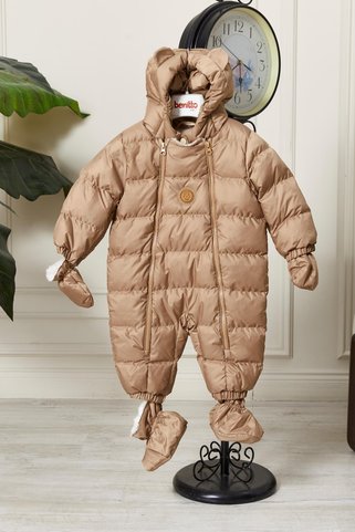 benitto kids Unisex Kapüşonlu Fermuarlı Bebek Astronot Tulum 51330