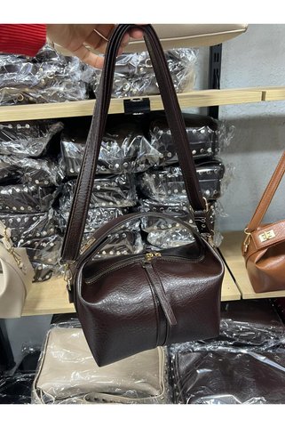 Çanta Trend Gold Aksesuarlı Fermuar Detaylı Kadın El Çantası