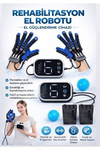 FOSILTECH El Parmak Kaslarını Güçlendiren Fizik Tedavi Cihazı SOL EL