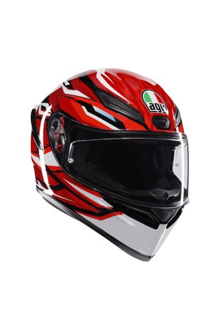 AGV K1 S Lion Siyah Kırmızı Beyaz Konfigürasyonlu Kapalı Kask