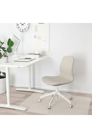 IKEA LÅNGFJÄLL çalışma sandalyesi , gunnared bej-beyaz, kolçaksız