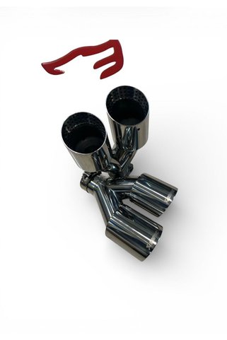 KRT AKRAPOVİC 90 MM DELİKLİ KROM ÇİFTLİ EGZOZ UCU SETİ