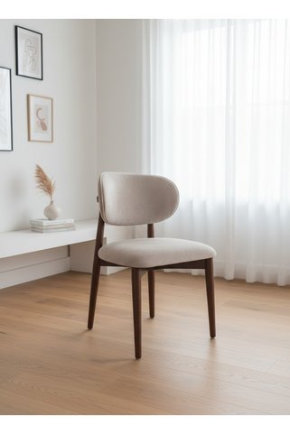KleinHaus Furniture Ahşap Yemek Sandalyesi, Gürgen İskelet, Değiştirebilir Kumaş