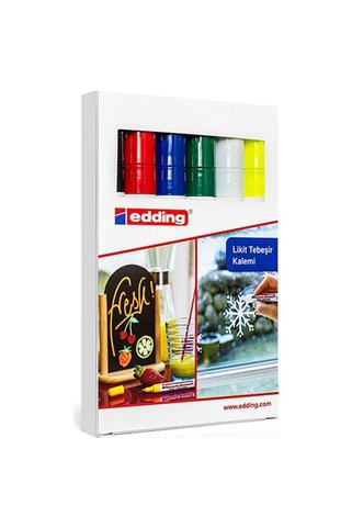 Edding Cam Kalemi (Likit Tebeşir) 6 Lı Kutu Karışık 4095