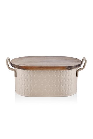 The Mia Prizma Ekmek Saklama Kabı Karamel 40x22x18 cm