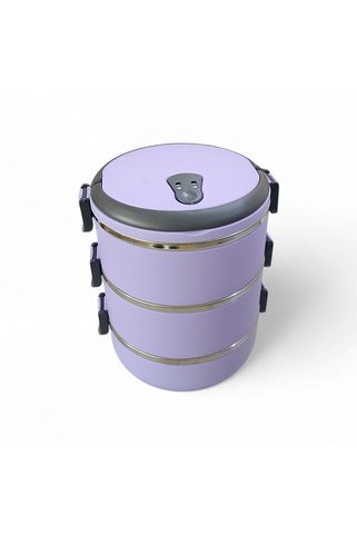 Russet 3 Katlı Vakumlu Yemek Termosu 3lü Sefer Tası Freshbox Serisi Mor Renk