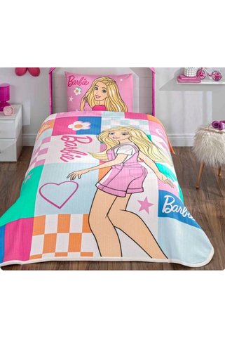 Taç YENİ SEZON LİSANSLI BARBİE COLOURFUL TEK KİŞİLİK PİKE TAKIMI