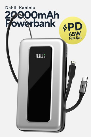 S-LINK IP-G20M 20000mAh PD65W Makaralı Mavi LCD Taşınabilir Pil Şarj Cihazı Powerbank