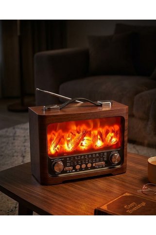 Epilons Dekoratif Şömine Görünümlü Bluetooth Hoparlör Fm Am Sw Radyo Usb Tf Kart Müzik Çalar