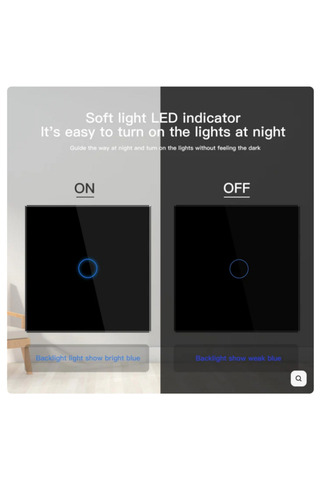 Bseed Dokunmatik Anahtarlar 2 Yönlü Kontrol Duvar Anahtarı (Nötr Hat Gerektirmeyen) 2'li Paket Cam Panel