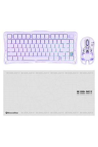 Gravastar V75 Manyetik Kablolu Gaming Klavye, M1 Pro Kablosuz Optik Mouse ve Mousepad Oyuncu Seti, L