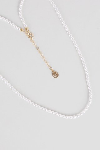 So CHIC... Beyaz İnci 18 Ayar Sarı Altın Kaplama 43 Cm Gümüş Charm Kolye