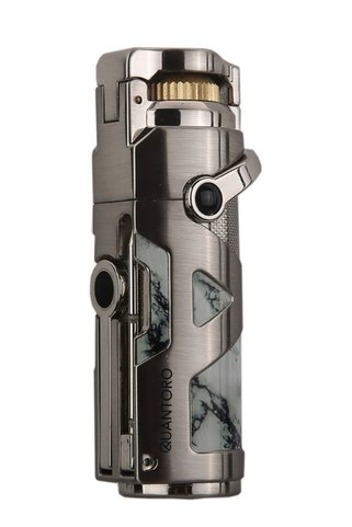 Quantoro Tek Torch Pürmüz Delicili/İğneli Gümüş Metal Puro Çakmağı - TRZ1180