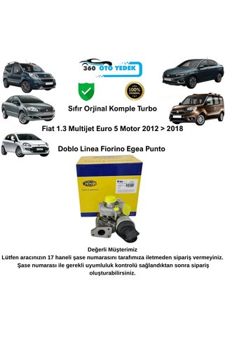 MAGNETTİ MARELLİ 359004200060 Turbo Fiat 1.3 Mjet Euro 5 Linea Doblo Fiorino Egea Punto