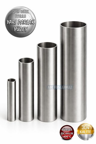Eagle Egzoz Boru 90mm Egzoz Borusu Boy: 100cm Paslanmaz Ekzoz Borusu Düz Boru Kalınlık 2mm Krom 304 Kalite