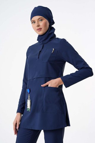almesta Premium LULU Cerrahi Tesettür Üst - Lacivert