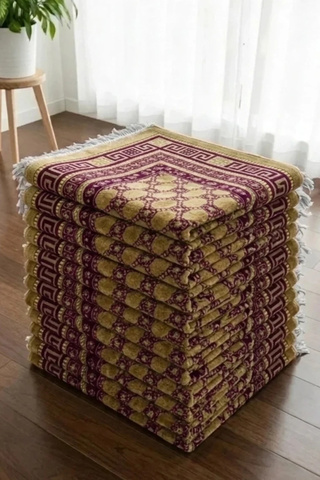 LUGMO 10 Adet Kadife Seccade Eflatun (70cmx110cm 400gr) Hac Ve Umre Hediyesi