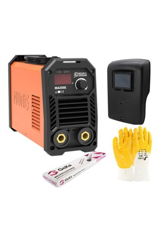 NURİŞ MA200E 200 Amper Çanta Tipi Kaynak Makinesi + Delux Kaynakçı Paketi