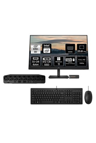 HP ProDesk 4 Mini G1i Intel Core Ultra 5 225T 32GB 512GB SSD 23.8" W11H Mini Masaüstü Bilgisayar