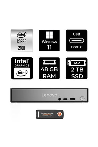 LENOVO ThinkCentre Neo 50q Gen 5 Intel Core 5 210H 48GB 2TB SSD W11H Mini Masaüstü Bilgisayar