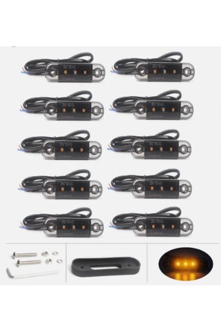 AHMET OTOMOTİV (10 Adet) FÜME DEKORATİF YAN AYDINLATMA LED LAMBA SARI-TURUNCU 12VOLT-24VOLT