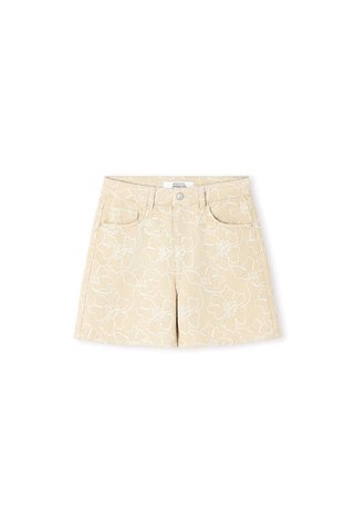İpekyol Çiçek nakışlı denim şort