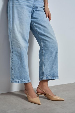 NİŞANTAŞI SHOES Dipsy Ten Mat Toka Detay Sivri Burun Kadın Topuklu Ayakkabı
