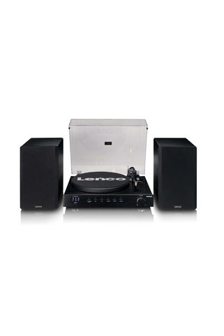 Lenco LS-700BK - Hoparlörlü, Bluetooth® özellikli ve Ortofon 2M Red pikaplı yüksek güçlü HiFi plak ç