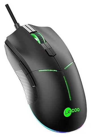 LENOVO LECOO MS109 Usb+Kablolu 6400DPI+8 Tuşlu RGB Aydınlatmalı Siyah Gaming Mouse