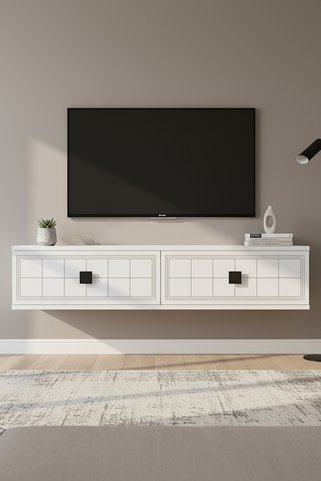 CENEYRA TDA1205B - YUKA120 DUVARA MONTAJ TV STAND, TV RAFI, TV SEHPASI BEYAZ 120CM