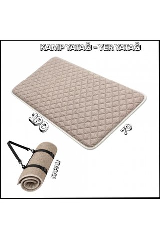 Uygunayakala Uyguna-Yakala Bej - 70x190cm Su Geçirmez Zemin, Karavan, Anne Yanı Katlanır Kamp Yatağı - Yer Yatağı