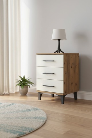 Dienni Hyperion Komodin 3 Çekmeceli 44x44x64 Çam-Aytaşı