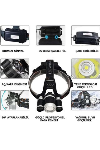 Epilons 3 Başlıklı Şarjlı Kafa Feri Wt-256