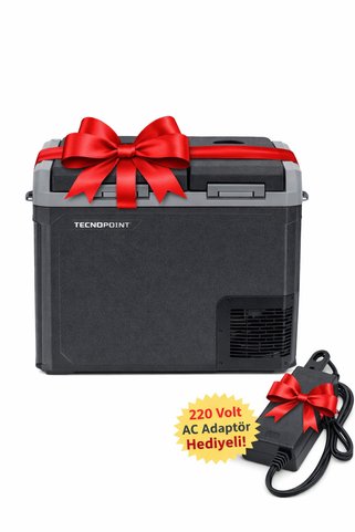 tecnopoint 40 LT Çift Kapak Oto Buzdolabı ❄️ 12V,24V,220V Uyumlu 🔌 – Derin Dondurucu🧊 –AC Adaptör Hediyeli🎁