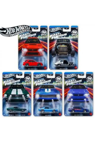 HOT WHEELS Silver Serisi Fast and Furious Dream Lineup 5 Araç Seti Diecast Model Araba