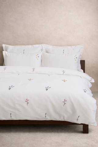 Barine Home Floral Nakışlı 200 TC Pamuk Saten Nevresim Seti