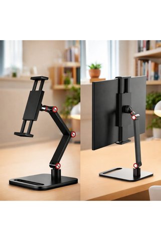 MultiZone 12-16 İnç Tablet iPad Telefon Monitör Tutucu Metal Stant 360° Döner Ayarlanır Universal
