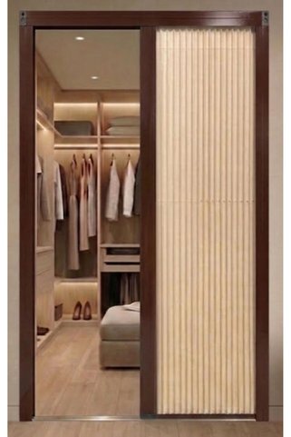 Nakkash EXCLUSIVE 80x200 Kahve Bej Akordeon kumaş Kapı
