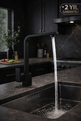 MİXSA Lüx Premium Siyah Kare Mutfak Bataryası