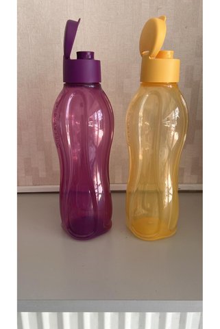 Tupperware Eko Suluk - Şişe 1L Yaz Havası (Turuncu) ve 1L Mor-2'li Set