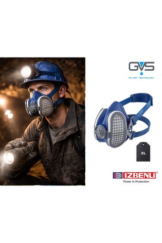 GVS Elipse P3 R D Aktif Karbonlu Yarım Yüz Gaz Maskesi XL Beden (Filtre İle Beraber)