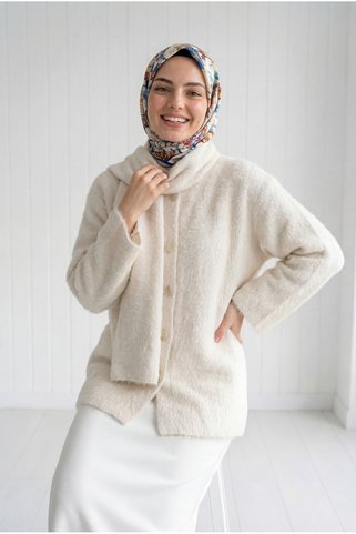 BENAHOLL Eada Şallı Uzun Ceket-BN4542 Taş