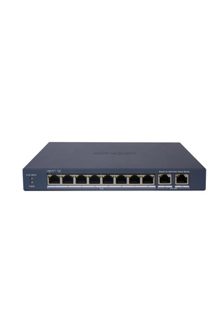 Hikvision 8port PoE 60w 2-Uplink 10/100 Yönetilemez Switch Metal DS-3E1310P-EI/M