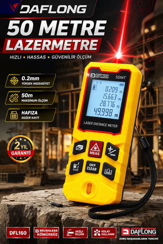 DAFLONG PRO 50 METRE DFL-160 LAZERMETRE