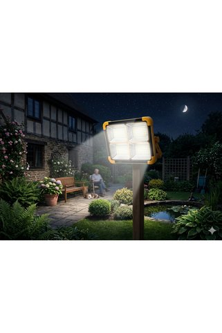 EMİRHANNALBUR Noas YL71-0209- Solar + Şarjlı Portatif Projektör rgb 200w 16000 lm 4 mod ( BEYAZ+G.IŞIĞI+4000K+SOS)
