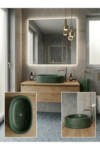 BellaMatta Oval Beton Lavabo
