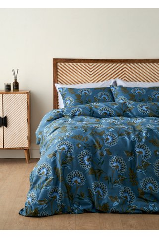 Bella Maison %100 Pamuk Saten Arora King Size Nevresim Takımı Mavi (240x220 cm)