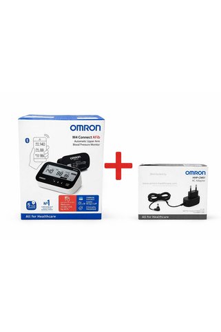 Omron M4 Connect AFib Üst Koldan Ölçer Dijital Tansiyon Aleti + Orijinal Adaptör