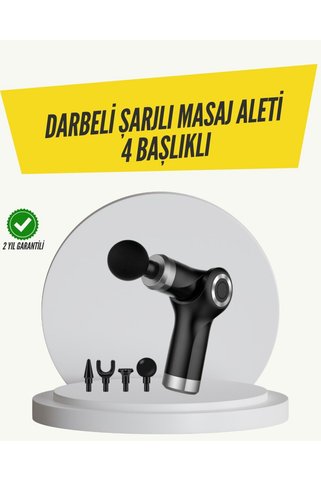 ETC Mini Masaj Tabancası 4 Başlık 6 Hız Ayarlı