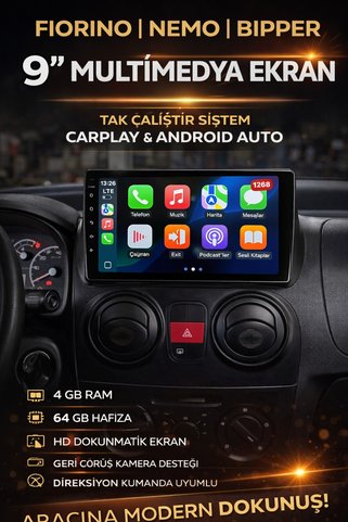 Grade Power Fiat Fiorino Nemo Android Multimedya 4GB RAM 64GB HAFIZA